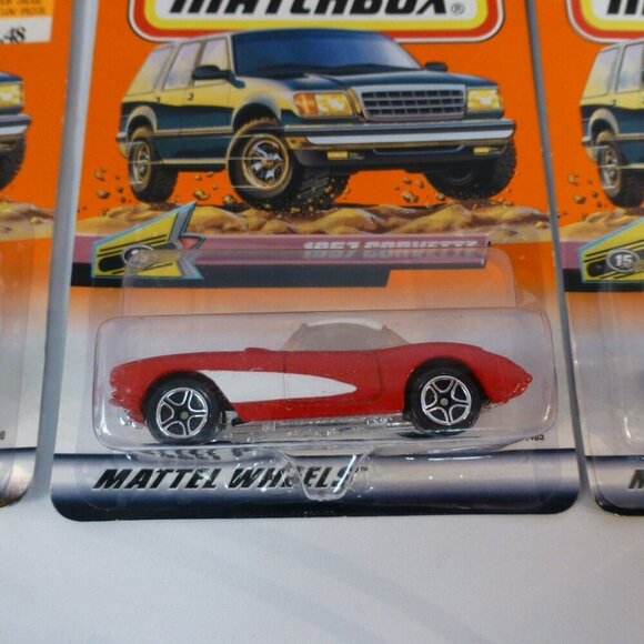 Matchbox Cadillac Sedan Deville Corvette 55 57 Chevy Bel Air Diecast Lot Carded - Picture 7 of 10